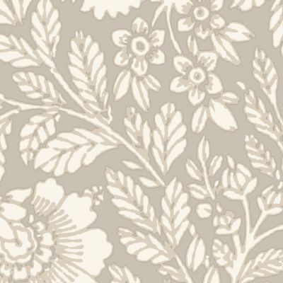 Papier peint vinyle intissé Soffice GoodHome motif fleuri beige L. 10,05m x l. 0,53m
