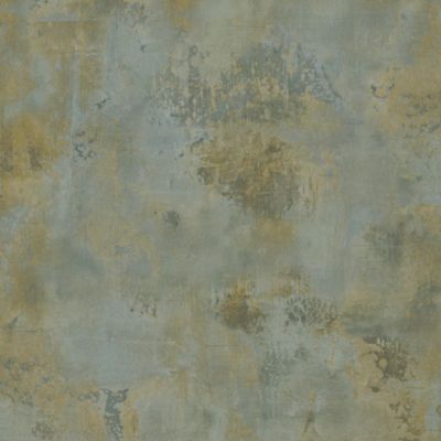 Papier peint vinyle intissé texturé effet plâtre vert, bleu satiné L.1005 x l.53cm Grandeco