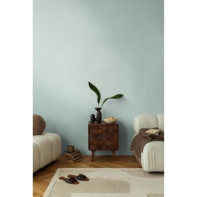 Papier peint vinyle intissé tweed paillettes vert L. 1005 x l. 53 cm AS Création