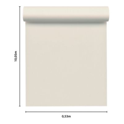 Papier peint vinyle intissé uni aspect tissu blanc L.1005 x l.53cm GoodHome, Mythe