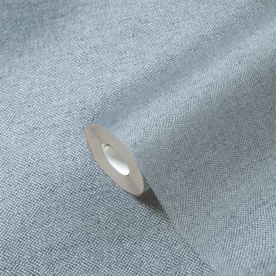 Papier peint vinyle intissé uni aspect tissu bleu L.1005 x l.53cm GoodHome, Mythe