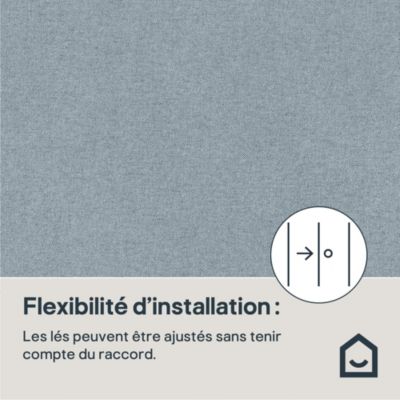 Papier peint vinyle intissé uni aspect tissu bleu L.1005 x l.53cm GoodHome, Mythe