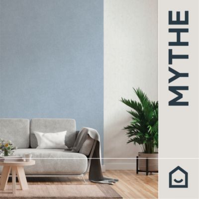 Papier peint vinyle intissé uni aspect tissu bleu L.1005 x l.53cm GoodHome, Mythe