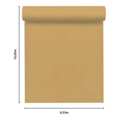 Papier peint vinyle intissé uni aspect tissu jaune moutarde L.1005 x l.53cm GoodHome, Mythe