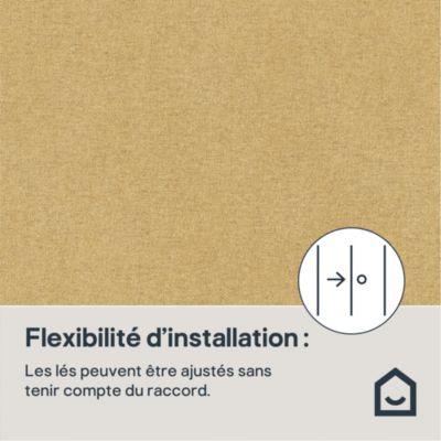Papier peint vinyle intissé uni aspect tissu jaune moutarde L.1005 x l.53cm GoodHome, Mythe