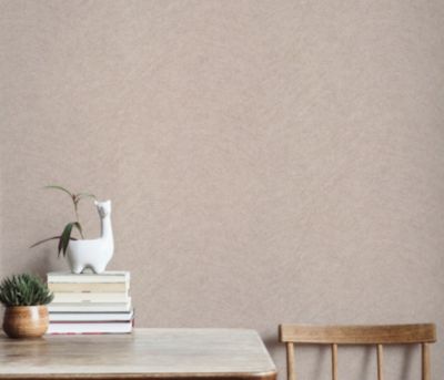 Papier peint vinyle intissé uni beige L.1005 x l.53cm, Erismann Flair