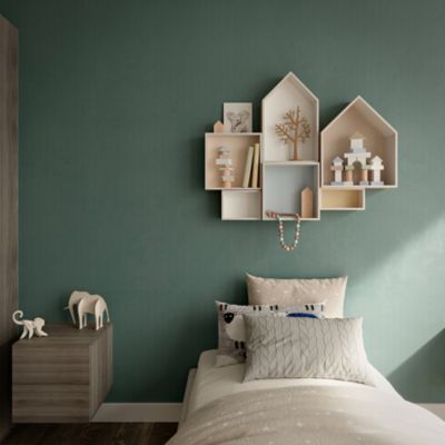 Papier peint vinyle intissé uni bleu vert L.53 x l.1005 cm GoodHome Izier