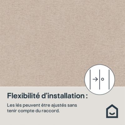 Papier peint vinyle intissé uni effet tissu beige L.1005 x l.53 cm, GoodHome Mythe