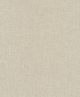 Papier peint vinyle intissé uni effet toile beige L.1000 x l.53 cm