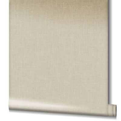 Papier peint vinyle intissé uni effet toile beige L.1000 x l.53 cm