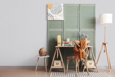 Papier peint vinyle intissé uni Latte gris clair L.1005 x l.53cm Lutèce