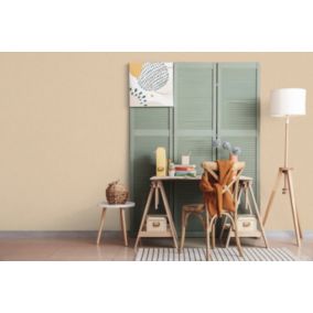 Papier peint vinyle intissé uni Latte orange L.1005 x l.53cm Lutèce