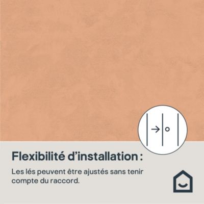 Papier peint vinyle intissé uni orange pêche L.53 x l.1005 cm GoodHome Izier