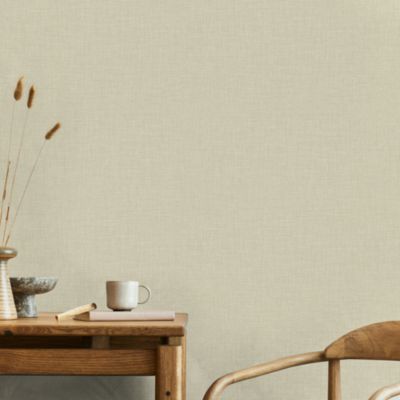 Papier peint vinyle intissé uni structuré beige L.1000 x l.52 cm GoodHome Shung