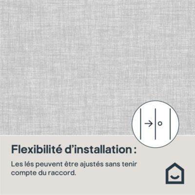 Papier peint vinyle intissé uni structuré gris clair L.1000 x l.52 cm GoodHome Shung