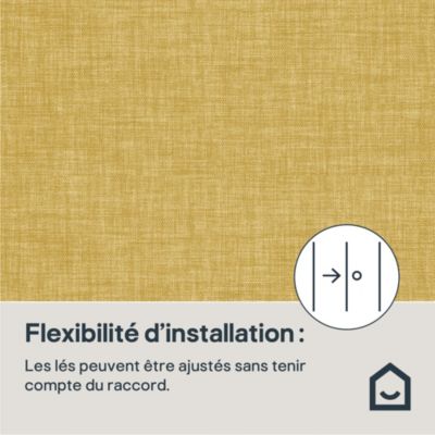 Papier peint vinyle intissé uni structuré jaune ocre L.1000 x l.52 cm GoodHome Shung