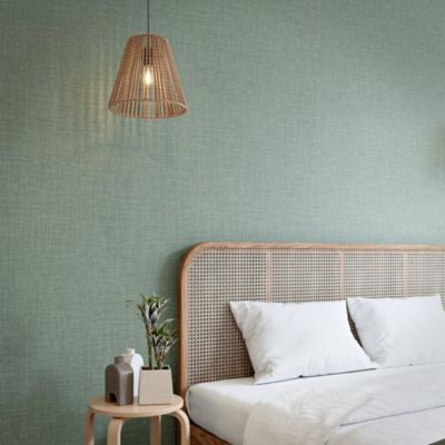 Papier peint vinyle intissé uni structuré vert L.1000 x l.52 cm GoodHome Shung