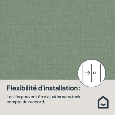 Papier peint vinyle intissé uni structuré vert L.1000 x l.52 cm, GoodHome Shung