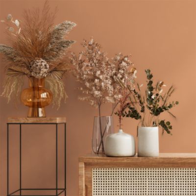 Papier peint vinyle intissé uni terracotta L.53 x l.1005 cm GoodHome Aune