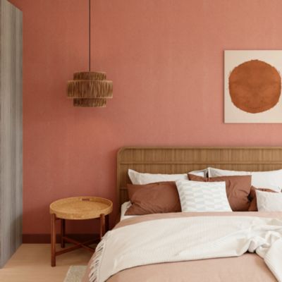 Papier peint vinyle intissé uni terracotta L.53 x l.1005 cm GoodHome Tille