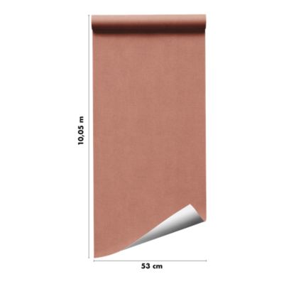 Papier peint vinyle intissé uni terracotta L.53 x l.1005 cm GoodHome Tille