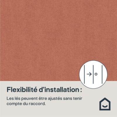 Papier peint vinyle intissé uni terracotta L.53 x l.1005 cm GoodHome Tille