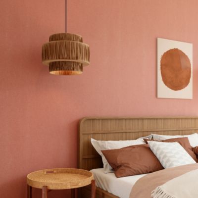Papier peint vinyle intissé uni terracotta L.53 x l.1005 cm GoodHome Tille