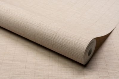 Papier peint vinyle intissé uni texturé beige L.1005 x l.53cm Grandeco, Bamboo