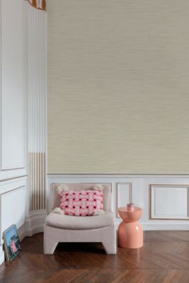 Papier peint vinyle intissé uni texturé beige L.1005 x l.53cm Grandeco, Bamboo