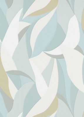 Papier peint vinyle intissé végétal bleu, vert L.1005 x l.53cm, Erismann Crescent