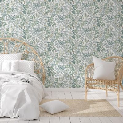 Papier peint vinyle intissé Victoria vert L. 1005 x l. 53 cm SCE Lutèce
