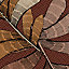 Papier peint vinyle intissé Villa Rosalie Lutece mat et satiné feuilles bordeaux, rouge, orange, beige l.1005 x l.53 cm