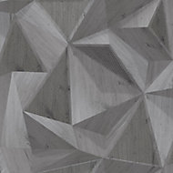 Papier peint vinyle sur intissé polygone gris foncé