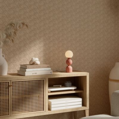 Papier peint vinyle sur intissé Carob GoodHome formes géométriques beige l.53 x H.1005 cm