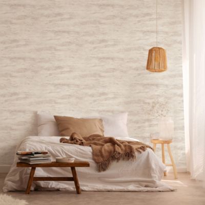 Papier peint vinyle sur intissé Chives GoodHome contemporain beige l.53 x H.1005 cm