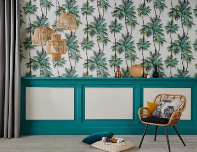 Papier peint vinyle sur intissé GoodHome Arceau blanc