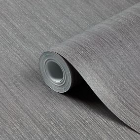 Papier peint vinyle sur intissé GoodHome Lery gris foncé