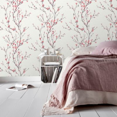 Papier peint vinyle sur intissé GoodHome Teff rose