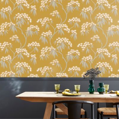 Papier peint vinyle sur intissé jardin japonais GoodHome ocre
