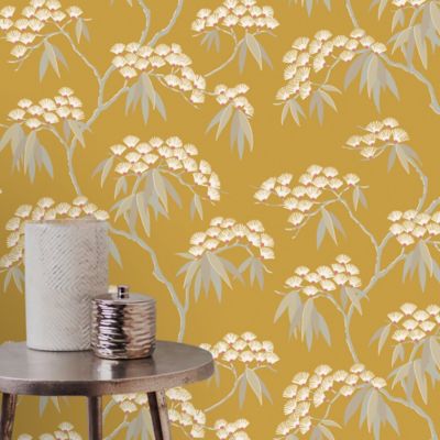 Papier peint vinyle sur intissé jardin japonais GoodHome ocre