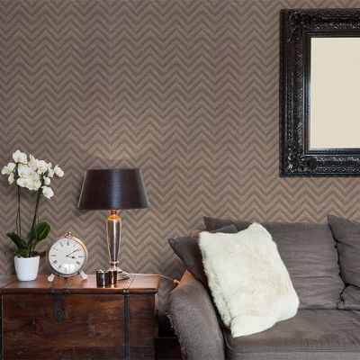 Papier peint vinyle sur intissé Lutèce Chevron marron