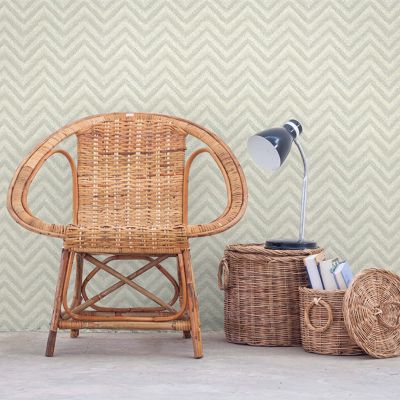Papier peint vinyle sur intissé Lutèce Chevron vert gris