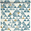 Papier peint vinyle sur intissé Lutèce Triangles bleu et or