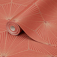 Papier peint vinyle sur intissé motifs géométriques GoodHome rouge