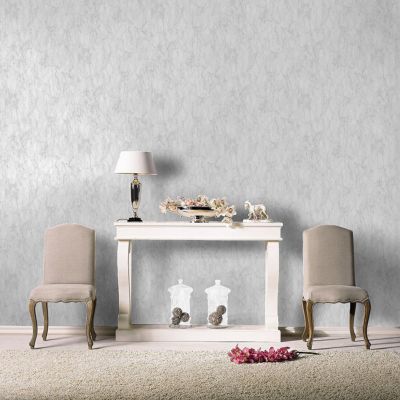 Papier peint vinyle sur intissé Rasch marbre blanc gris