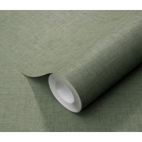 Papier peint vinyle sur intissé uni Casual vert L.1005 x l.53cm Erismann