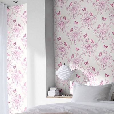 Papier peint vinyle sur papier Fleurs sweety violet mat