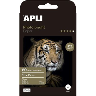 Papier photo - Brillant - Photobright - 10 x 15 cm 240 g 20 feuilles - Apli