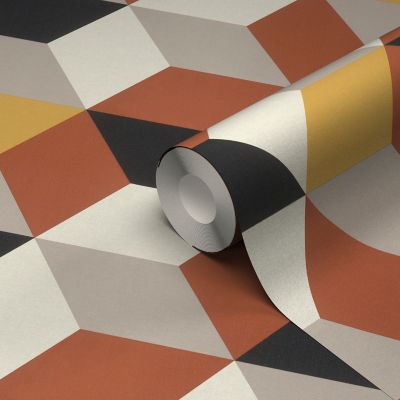 Papier vinyle sur intissé GoodHome Bellows gris / jaune