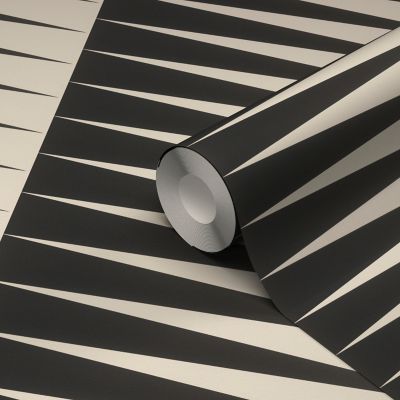 Papier vinyle sur intissé GoodHome Rockwell noir et beige
